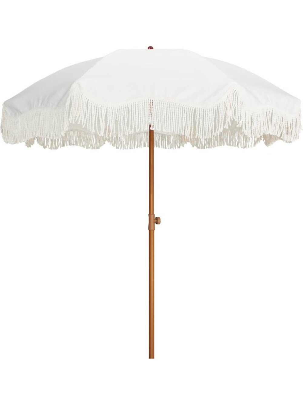 Boho Fringe Outdoor Umbrella 6.5ft with Tassels - Stylish Patio Shade Decor